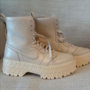 Nike Women's Lace-Up Cream Boots No box. Worn once